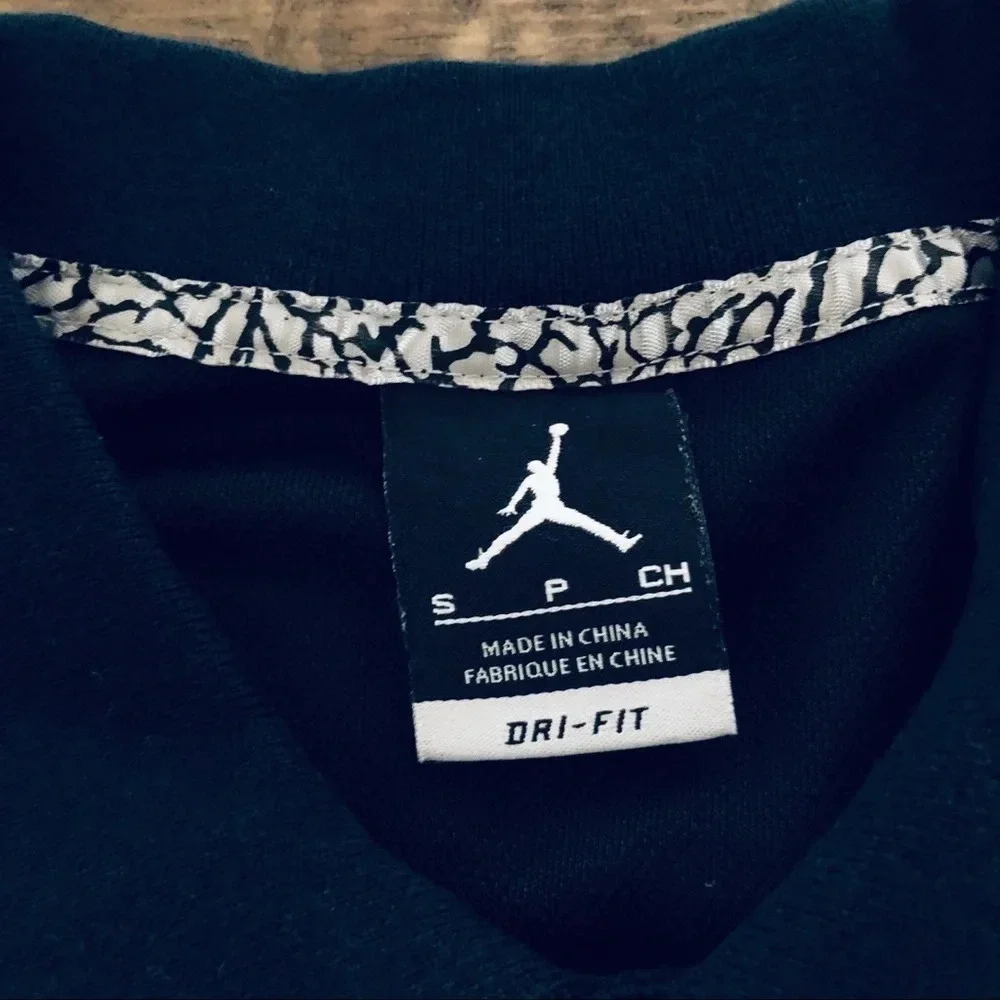 Nike Air Jordan Solid Black Dr Fit Polo‎ Shirt S